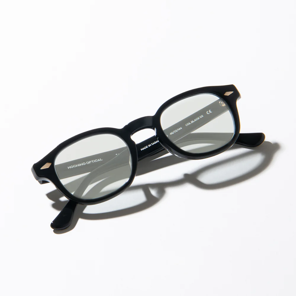 NOCHINO OPTICAL #1 BLACK 調光レンズ JIFUSAN #1. GLOSS BLACK × CLEAR to GREY (調光モデル